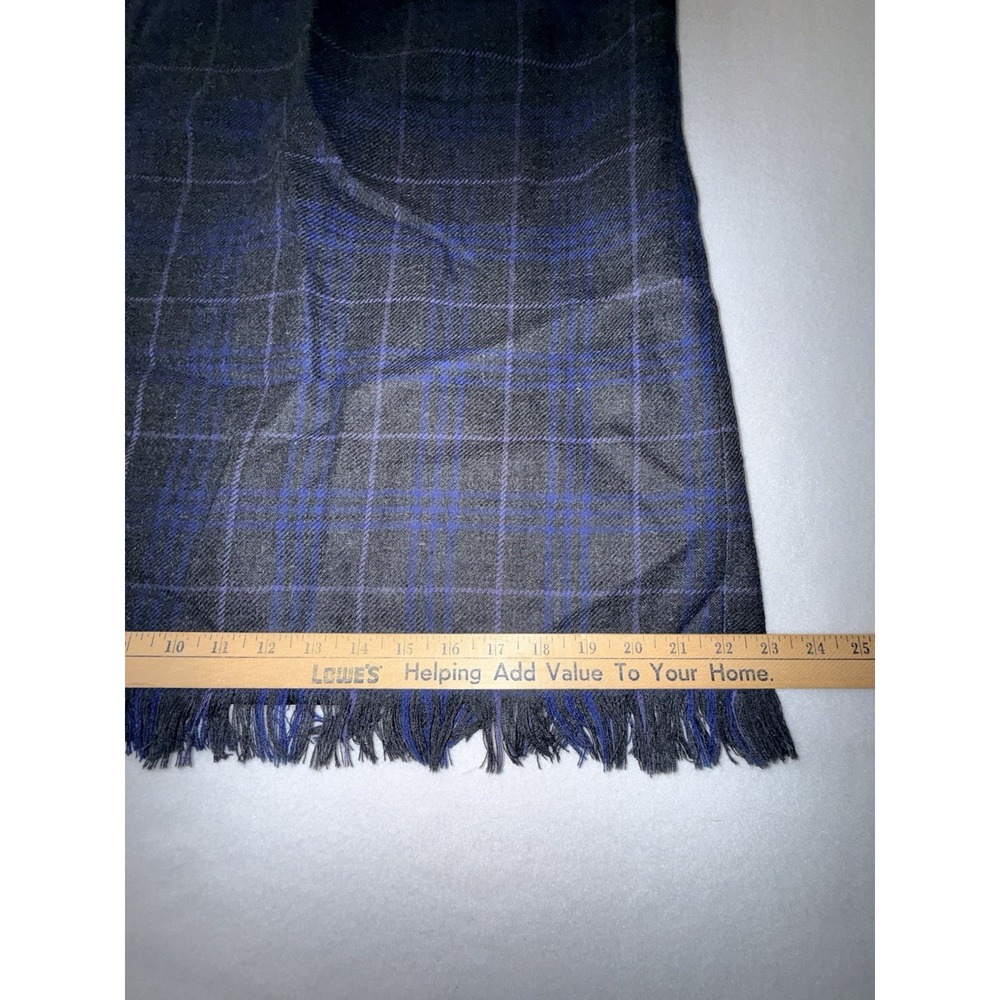 Harve Benard Sport Size 8 Grey Blue Purple Plaid Pencil Skirt 100%‎ Wool Fringe - Picture 6 of 11